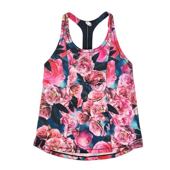 Lululemon Lightened Up Singlet Tank Top Secret Garden Floral Rose Pink Size 6 - Picture 3 of 7